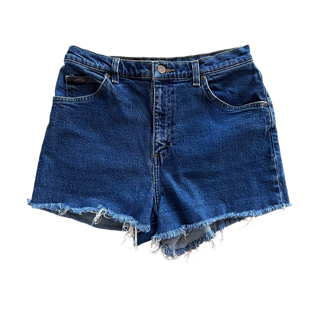 Riders Lee Jean High Rise Frayed Denim Shorts